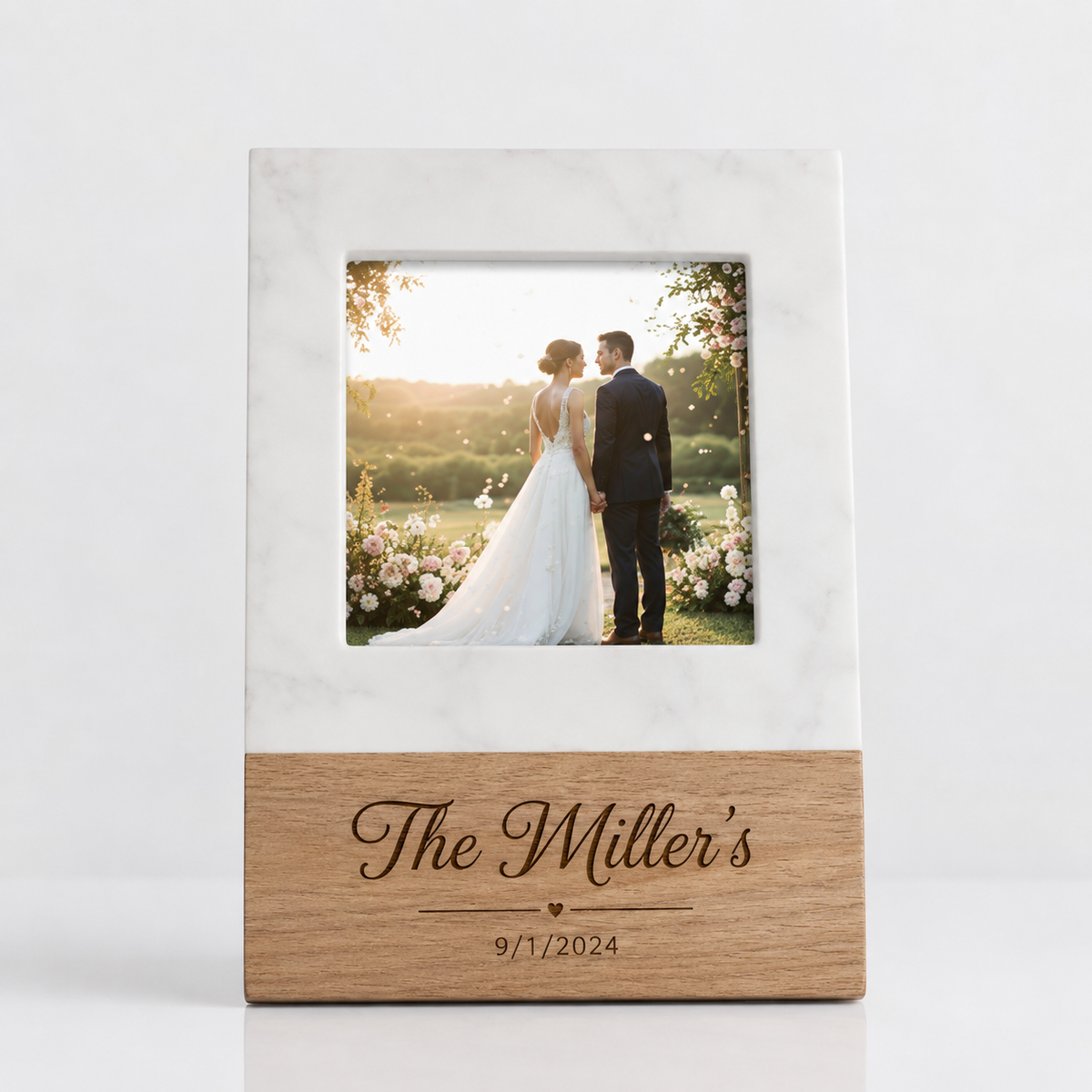 Personalized Marble/Wood Picture Frame (5x7)