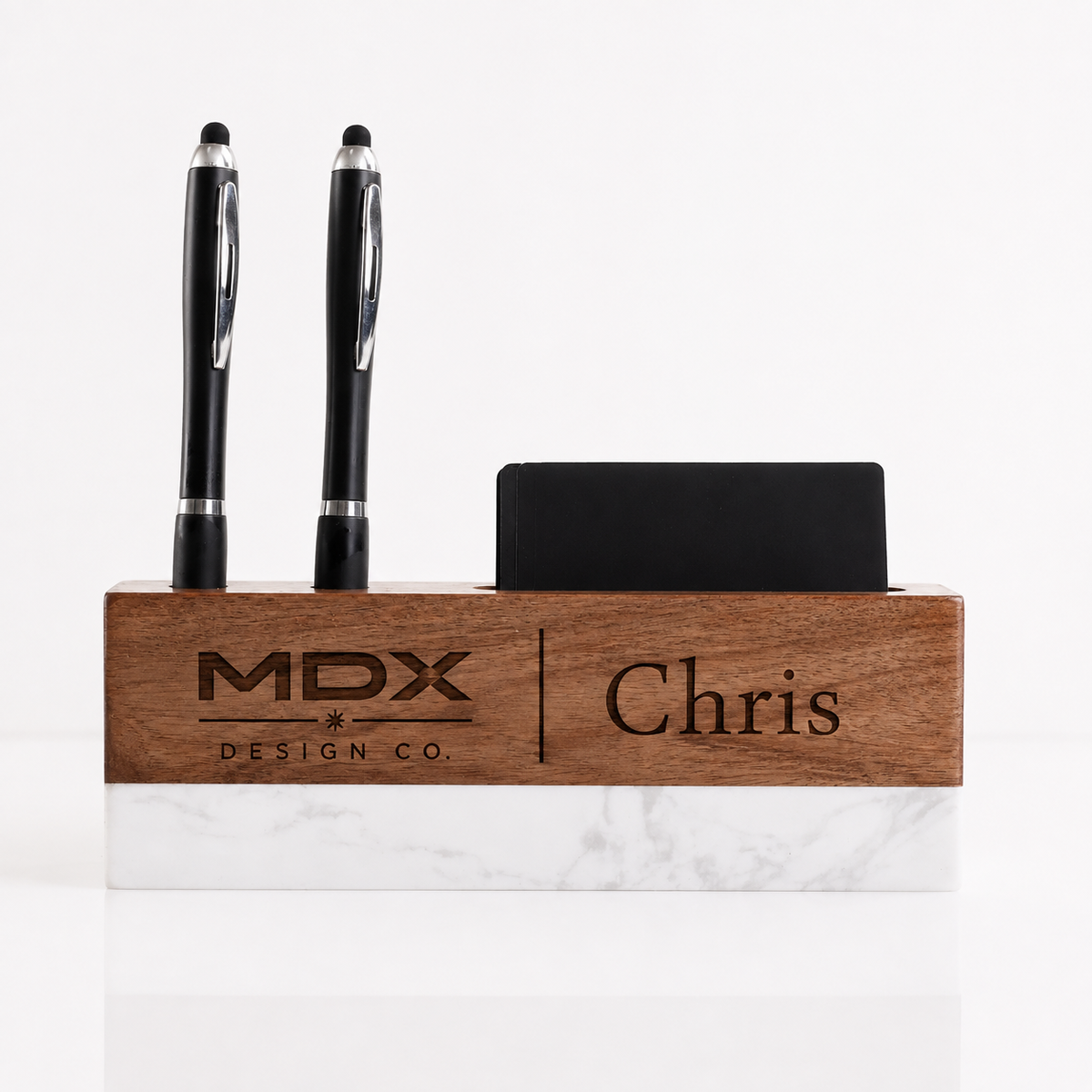Personalized Marble and Wood Desk Name Plate